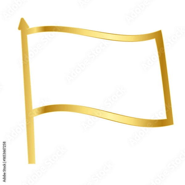 Obraz Golden flag empty inside