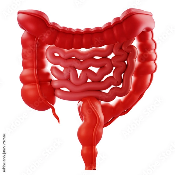 Obraz 3D Render 3D render of colon and rectum for medical education and design.