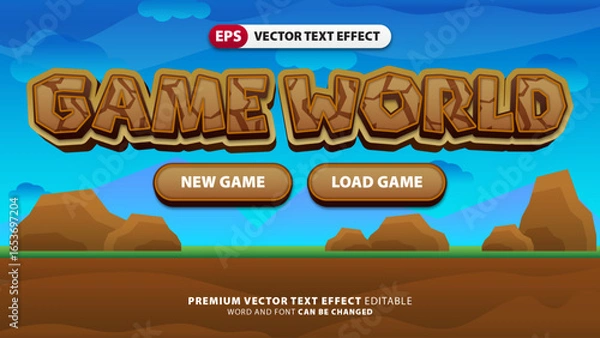 Fototapeta Game world background with text effect