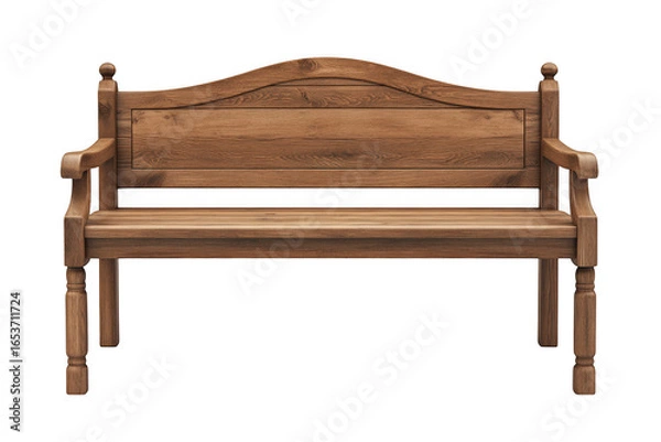 Obraz Wooden park bench outdoor furniture seating garden bench rustic style wood bench seat landscape architecture isolated on transparent background