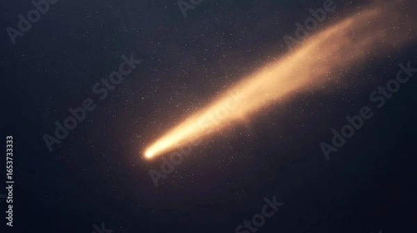 Fototapeta Fiery meteor streaking across a dark night sky