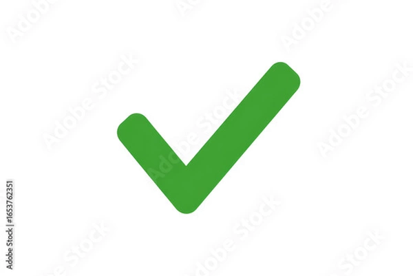 Obraz green check mark isolated on transparent background Remove png, Clipping Path, pen tool