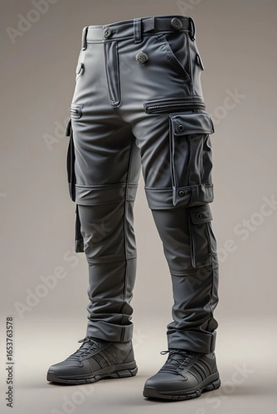 Fototapeta AI Generative. Mock up of Cargo Pants with Boots. 2