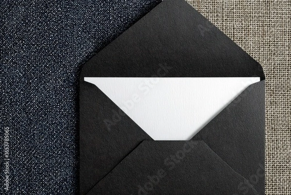 Obraz Black envelope with white card