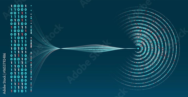 Fototapeta Data analysis in qualitative research. Big data code representation. Futuristic network or business analytics. Graphic concept for your design