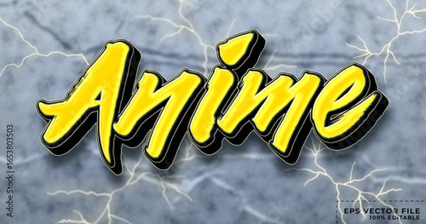 Fototapeta Anime style editable text effect