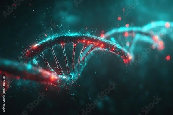 Fototapeta Abstract Glowing Dna Helix Design