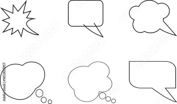Fototapeta Speech Bubble Icons & Vector Set – Chat, Message, Comic Bubbles PNG SVG