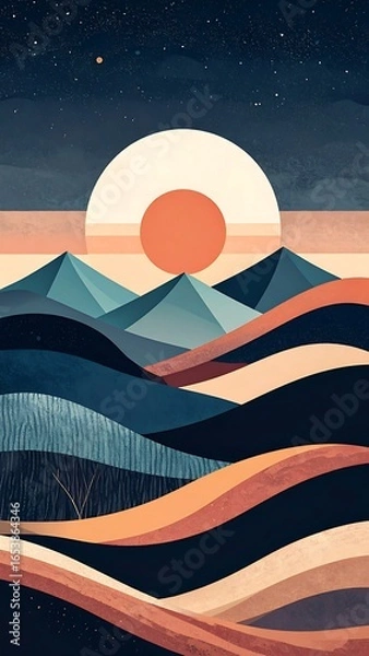 Obraz Abstract landscape at night