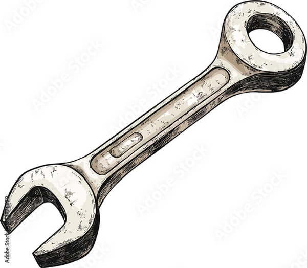 Obraz wrench isolated on white background