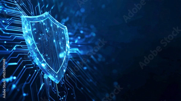 Fototapeta サイバーセキュリティのデジタルイメージ
