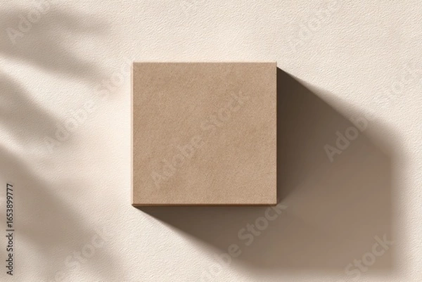 Obraz Beige square box on light beige surface,  shadowed