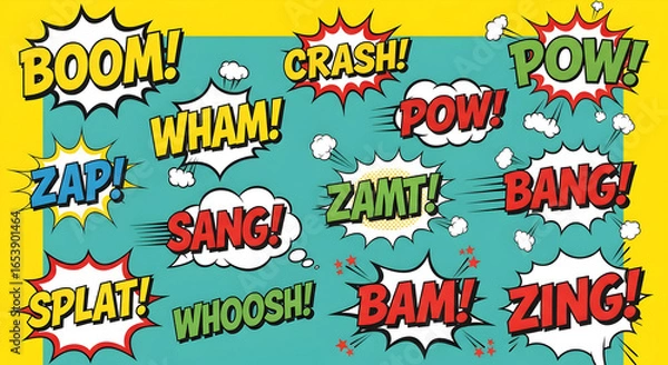 Obraz Colorful comic book sound effects