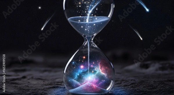 Obraz Cosmic hourglass time concept