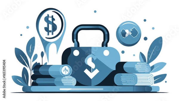 Obraz Modern Flat Design Concept for Finance, Investment, and Market Volatility