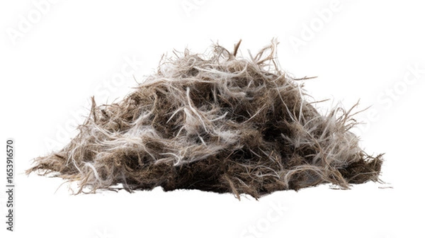 Fototapeta Pile of Soft Feather: An isolated image of a pile of soft, fluffy feathers, perfect for conveying ideas of comfort, lightness, and delicate textures.