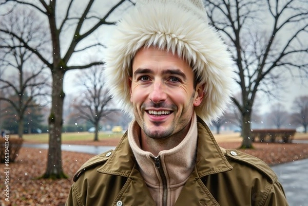 Fototapeta Ludzie w różnych sytuacjach życiowych zadowoleni ze swojego statusu i miejsca na ziemi. Szczęście i zrelaksowanie widać na twarzy. 