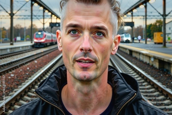 Fototapeta Ludzie w różnych sytuacjach życiowych zadowoleni ze swojego statusu i miejsca na ziemi. Szczęście i zrelaksowanie widać na twarzy. 
