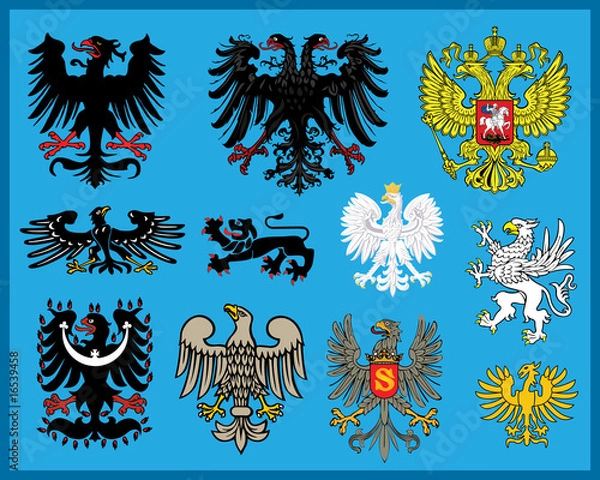 Obraz Heraldic elements - eagles