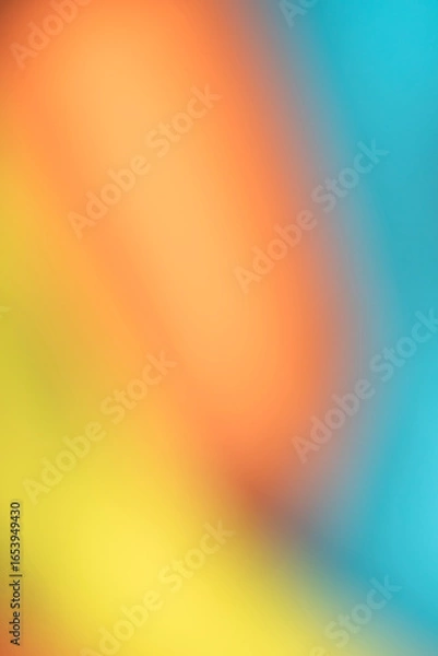 Fototapeta Vibrant abstract background with a soft blend of orange, yellow, and turquoise hues. a smooth gradient with blurred transitions, with a modern look. creative backdrop for various media.