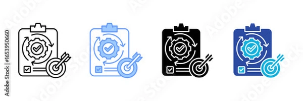 Obraz Strategy Execution Icon Set Multiple Style Collection