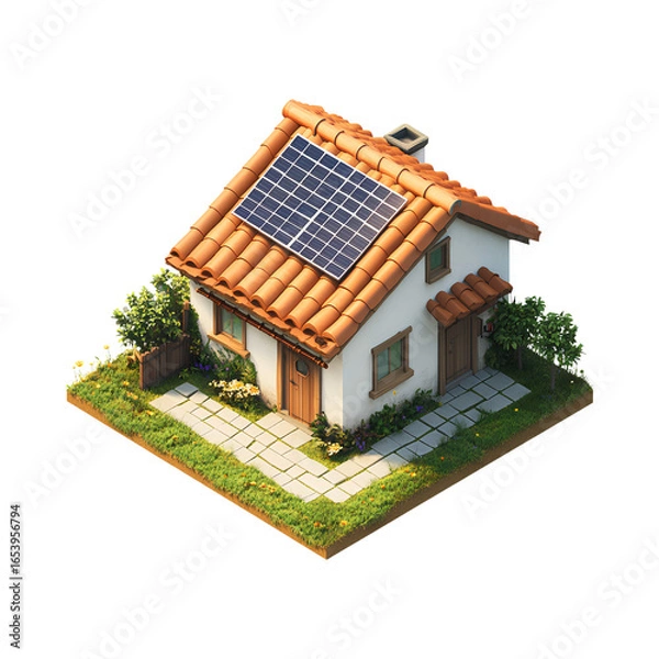 Obraz house with solar panels