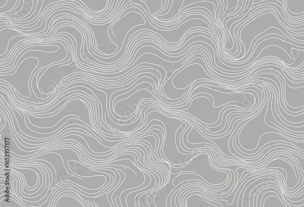 Fototapeta Abstract seamless pattern of gray wavy lines on a gray background,  lines,  minimalist