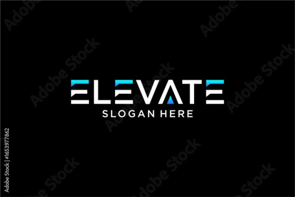 Fototapeta Elevate Logo Graphic Resource on Black Backdrop