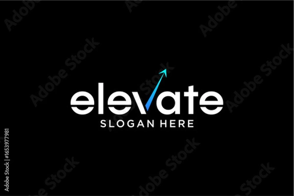 Fototapeta Elevate Logo Concept with Upward Arrow