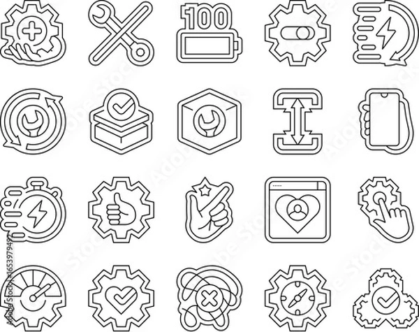 Fototapeta ease of use product icons set vector