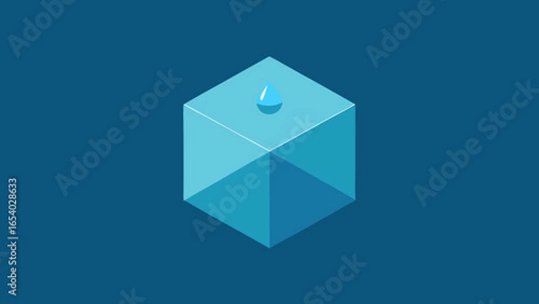 Obraz Explore a Perfect Cube of Water Held Together by an Invisible Force