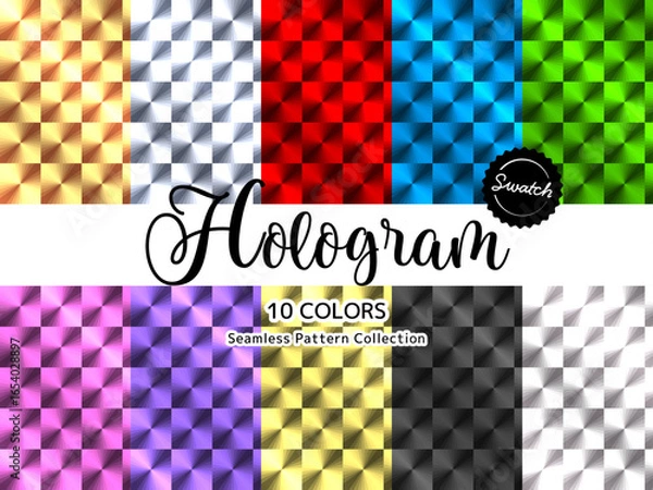 Obraz 色違いのシームレスパターンのセット ホログラム