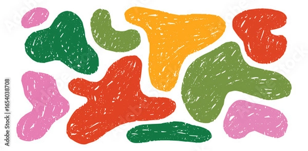 Obraz  Irregular Shapes With Color Pencil Texture