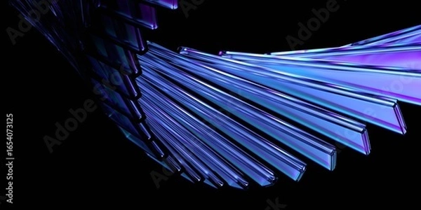 Obraz Abstract dark background, futuristic glass structure, 3d render