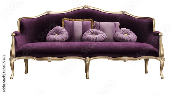 Fototapeta Classic sofa isolated on white background.Digital illustration.3d rendering
