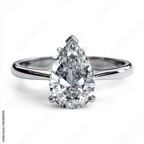 Obraz Pear Diamond Solitaire Ring