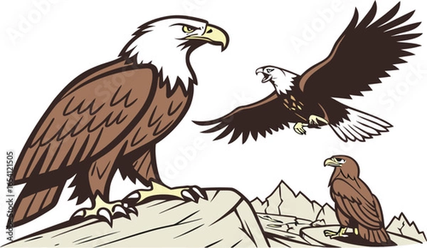 Fototapeta eagle on a branch