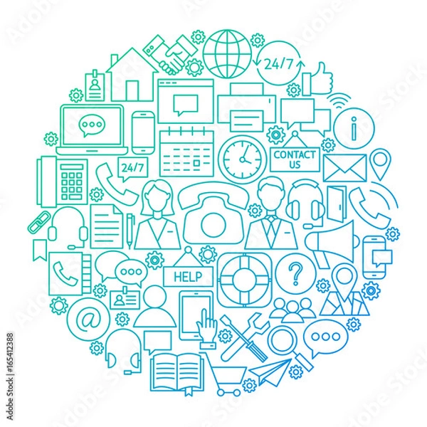 Fototapeta Contact Us Line Circle Design