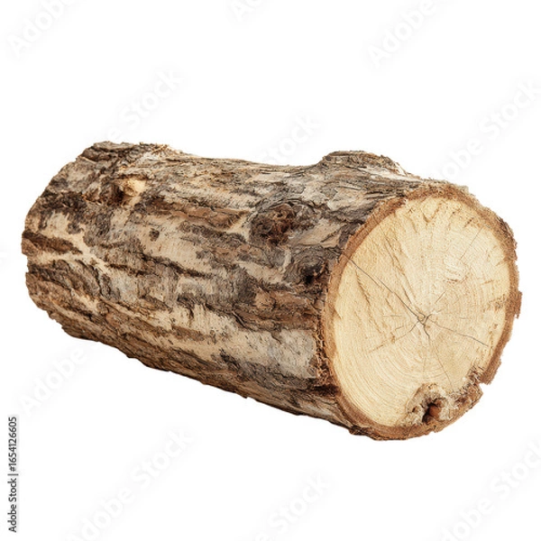 Fototapeta Isolated cut tree trunk on transparent background