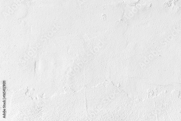 Fototapeta White concrete wall texture background. Uneven render stucco white painted concrete wall texture background. Rough and grunge wall in the sun.
