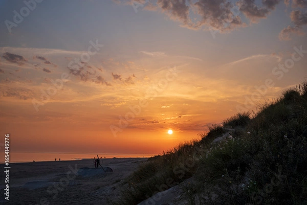 Obraz sunset on a beach with dunes