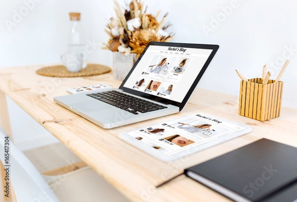 Fototapeta Responsive blog website