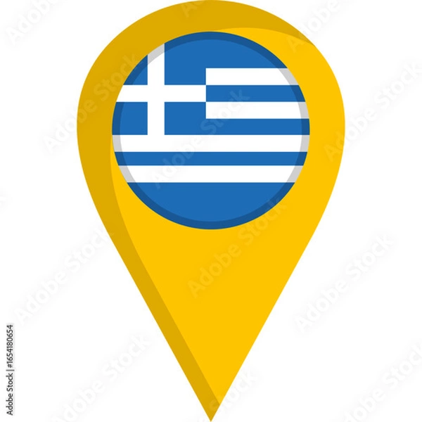 Obraz Greece Flag Location Pin Icon