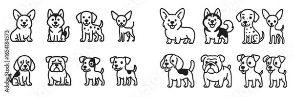 Fototapeta Cute dog vector illustrations suitable for various graphic designs