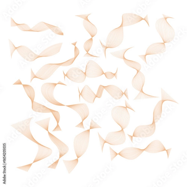 Fototapeta Abstract Wavy Line Blend Elements Set – Modern Gradient Flow Design Collection