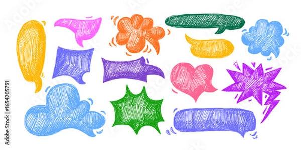 Fototapeta Set of colorful speech bubbles. Vector speak sign