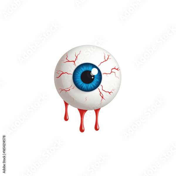 Obraz Korean flag eye with a vector pin design illustration featuring a blue circle object