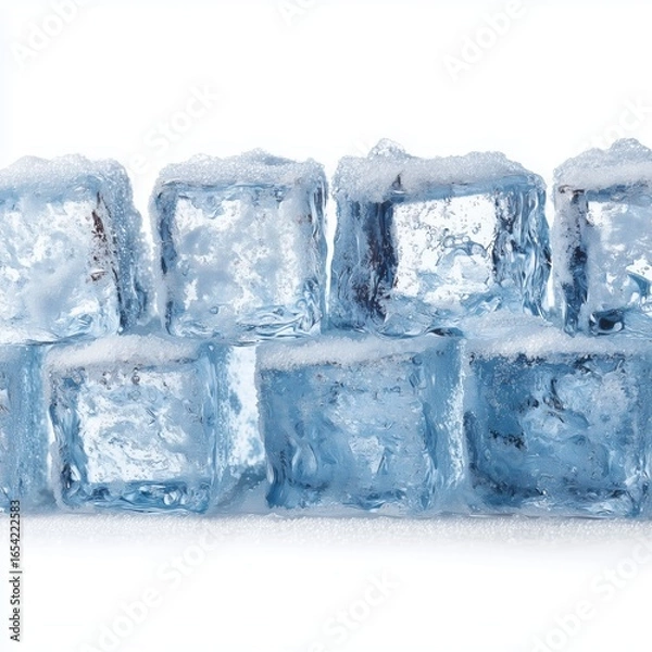 Fototapeta Frozen Ice Cubes for a Refreshing Drink , PNG isolated cut out image