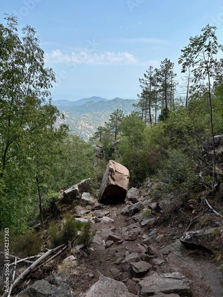 Obraz Paysage sur la dernière étape du GR20 entre Paliri et Conca