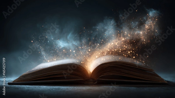 Obraz open book with glowing light inside